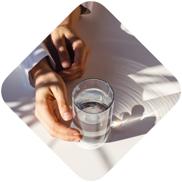 A glass of water