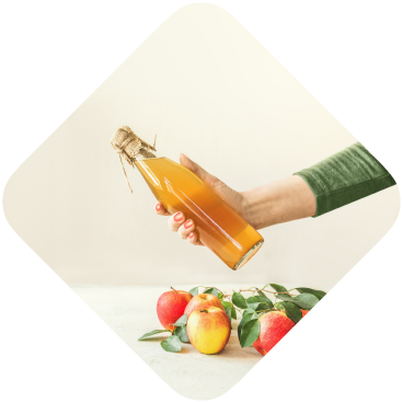 A bottle of apple juice